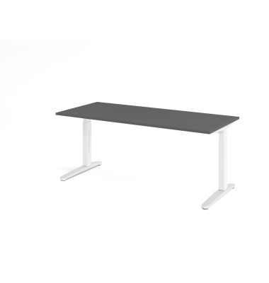 Schreibtisch VXB, manuell h&ouml;henverstellbar, 85cm (H), 180x80cm (BxT), graphit / wei&szlig;