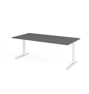 Schreibtisch VXB, manuell h&ouml;henverstellbar, 85cm (H), 200x100cm (BxT), graphit / wei&szlig;