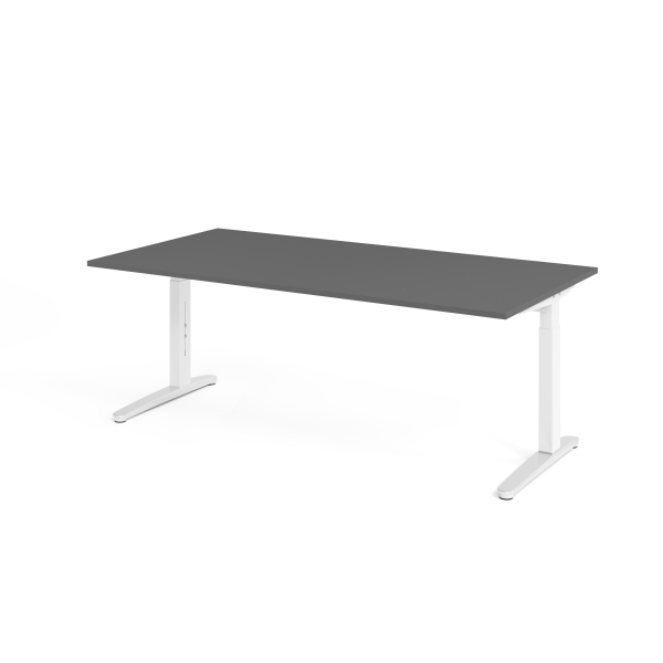 4032062324257 - Schreibtisch VXB manuell höhenverstellbar 85cm (H) 200x100cm (BxT) Graphit   weiß 4032062324257 Hammerbacher