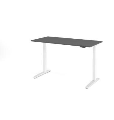Sitz-Steh-Schreibtisch VXBHM, elektrisch h&ouml;henverstellbar, 129cm (H), 160x80cm (BxT), graphit / wei&szlig;