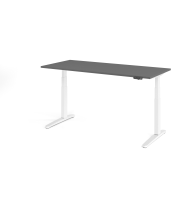 Sitz-Steh-Schreibtisch VXBHM, elektrisch h&ouml;henverstellbar, 129cm (H), 180x80cm (BxT), graphit / wei&szlig;