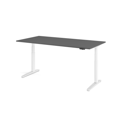 Sitz-Steh-Schreibtisch VXBHM, elektrisch h&ouml;henverstellbar, 129cm (H), 200x100cm (BxT), graphit / wei&szlig;