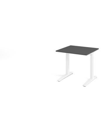 Schreibtisch VXB, manuell h&ouml;henverstellbar, 85cm (H), 80x80cm (BxT), graphit / wei&szlig;