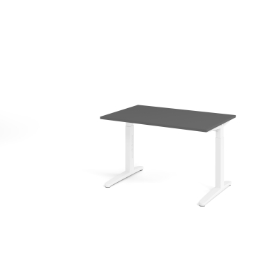 Schreibtisch VXB, manuell h&ouml;henverstellbar, 85cm (H), 120x80cm (BxT), graphit / wei&szlig;
