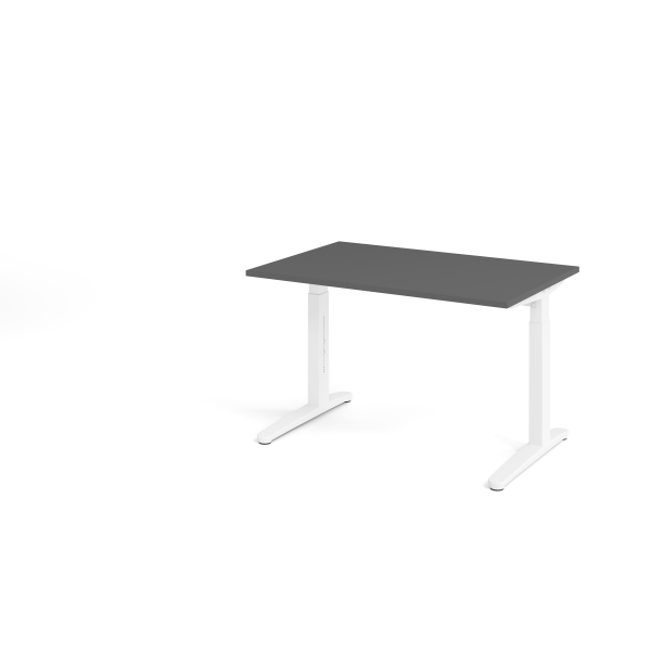 4032062324318 - eurokraft pro ANNY - Schreibtisch mit C-Fußgestell höhenverstellbar 650 - 850 mm Breite 1200 mm graphit   weiß