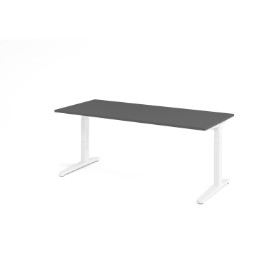 Schreibtisch VXB, manuell h&ouml;henverstellbar, 85cm (H), 180x80cm (BxT), graphit / wei&szlig;