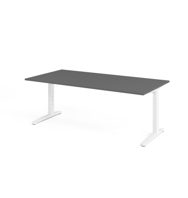 Schreibtisch VXB, manuell h&ouml;henverstellbar, 85cm (H), 200x100cm (BxT), graphit / wei&szlig;
