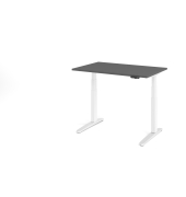 Sitz-Steh-Schreibtisch VXBHM, elektrisch h&ouml;henverstellbar, 129cm (H), 120x80cm (BxT), graphit / wei&szlig;