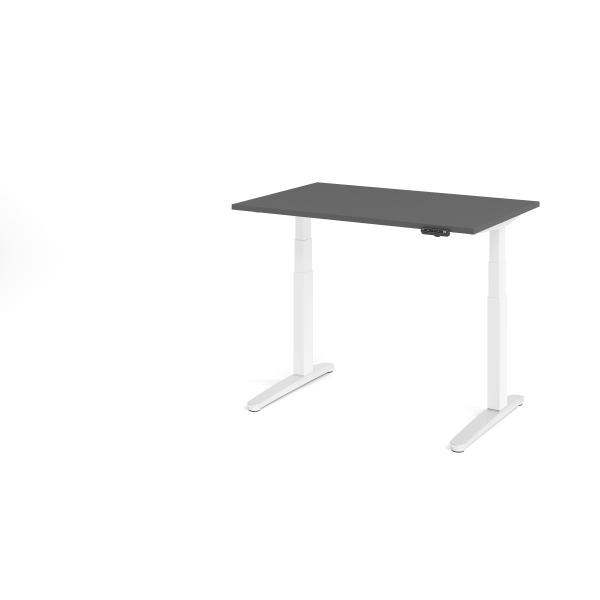 4032062324356 - Sitz-Steh-Schreibtisch VXBHM elektrisch höhenverstellbar 129cm (H) 120x80cm (BxT) Graphit   weiß 4032062324356 Hammerbacher