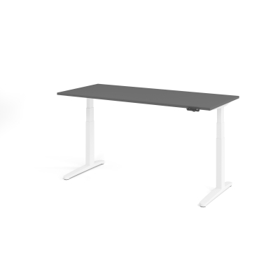 Sitz-Steh-Schreibtisch VXBHM, elektrisch h&ouml;henverstellbar, 129cm (H), 180x80cm (BxT), graphit / wei&szlig;