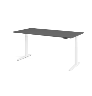 Sitz-Steh-Schreibtisch VXBHM, elektrisch h&ouml;henverstellbar, 129cm (H), 200x100cm (BxT), graphit / wei&szlig;