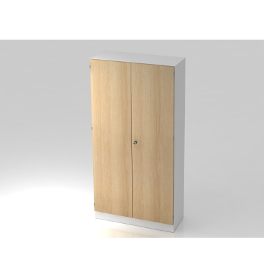 Fl&uuml;gelt&uuml;renschrank V6 V6910/W/E/SG, 5 OH, wei&szlig;/eiche, 100x200,4x42cm (BxHxT)
