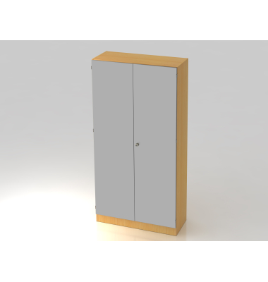 Fl&uuml;gelt&uuml;renschrank V6 V6910/6/S/SG, 5 OH, buche/silber, 100x200,4x42cm (BxHxT)