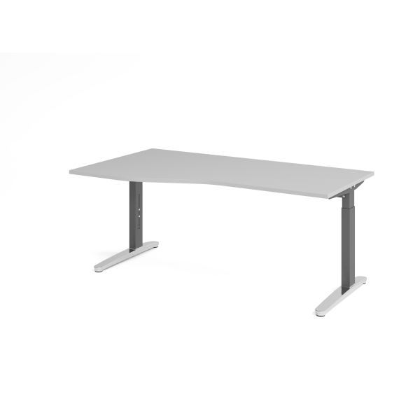 4032062325773 - Schreibtisch VXB manuell höhenverstellbar 85cm (H) 180x100cm (BxT) Grau   graphit 4032062325773 Hammerbacher