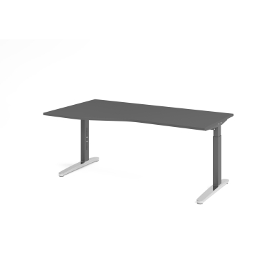 Schreibtisch VXB, manuell h&ouml;henverstellbar, 85cm (H), 180x100cm (BxT), graphit / graphit