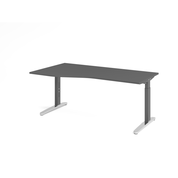 4032062325780 - Schreibtisch VXB manuell höhenverstellbar 85cm (H) 180x100cm (BxT) Graphit   graphit 4032062325780 Hammerbacher