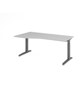 Schreibtisch VXB, manuell h&ouml;henverstellbar, 85cm (H), 180x100cm (BxT), grau / graphit