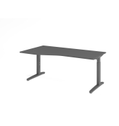 Schreibtisch VXB, manuell h&ouml;henverstellbar, 85cm (H), 180x100cm (BxT), graphit / graphit