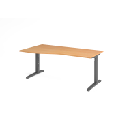 Schreibtisch VXB, manuell h&ouml;henverstellbar, 85cm (H), 180x100cm (BxT), buche / graphit