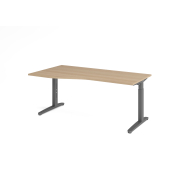 Schreibtisch VXB, manuell h&ouml;henverstellbar, 85cm (H), 180x100cm (BxT), eiche / graphit