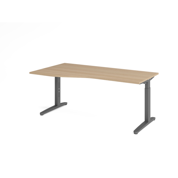 4032062325889 - Schreibtisch VXB manuell höhenverstellbar 85cm (H) 180x100cm (BxT) Eiche   graphit 4032062325889 Hammerbacher