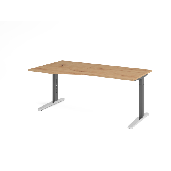 4032062325902 - Schreibtisch VXB manuell höhenverstellbar 85cm (H) 180x100cm (BxT) Asteiche   graphit 4032062325902 Hammerbacher