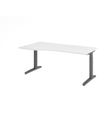 Schreibtisch VXB, manuell h&ouml;henverstellbar, 85cm (H), 180x100cm (BxT), wei&szlig; / graphit