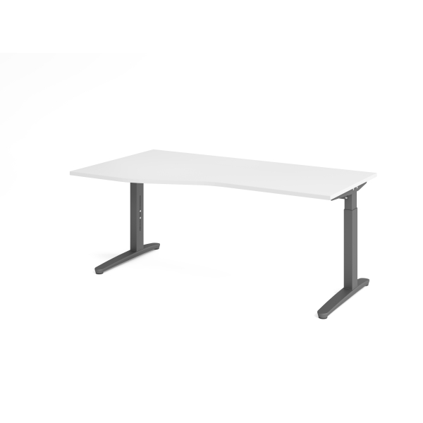 4032062325919 - Schreibtisch VXB manuell höhenverstellbar 85cm (H) 180x100cm (BxT) Weiß   graphit 4032062325919 Hammerbacher