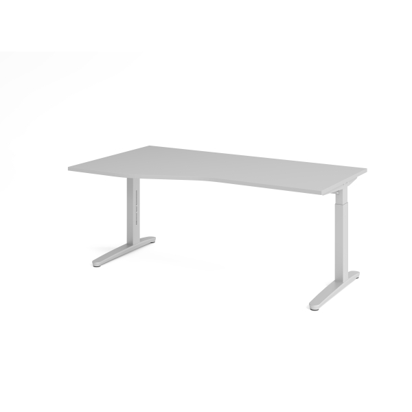 4032062325926 - Schreibtisch VXB manuell höhenverstellbar 85cm (H) 180x100cm (BxT) Grau   silber 4032062325926 Hammerbacher