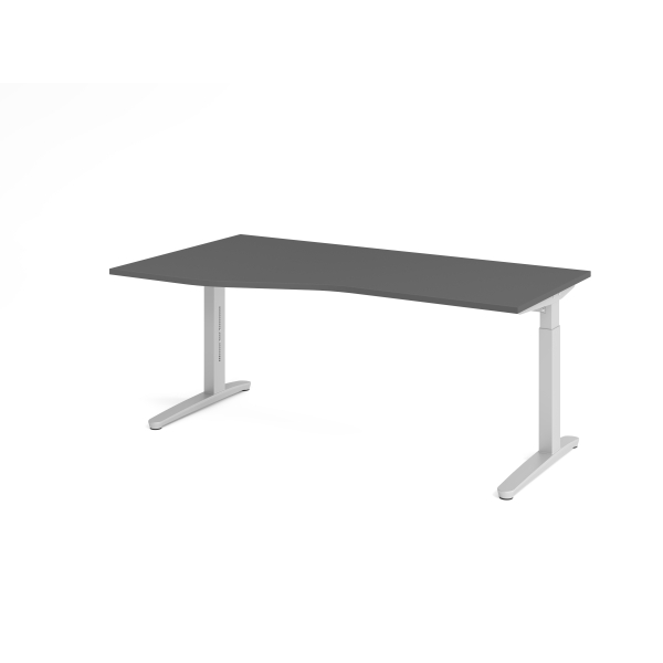 4032062325933 - Schreibtisch VXB manuell höhenverstellbar 85cm (H) 180x100cm (BxT) Graphit   silber 4032062325933 Hammerbacher