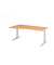 Schreibtisch VXB, manuell h&ouml;henverstellbar, 85cm (H), 180x100cm (BxT), buche / silber