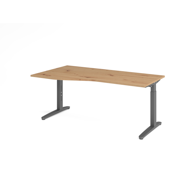 4032062325971 - Schreibtisch VXB manuell höhenverstellbar 85cm (H) 180x100cm (BxT) Asteiche   graphit 4032062325971 Hammerbacher