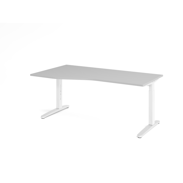 4032062326008 - Schreibtisch VXB manuell höhenverstellbar 85cm (H) 180x100cm (BxT) Grau   weiß 4032062326008 Hammerbacher
