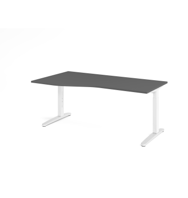 Schreibtisch VXB, manuell h&ouml;henverstellbar, 85cm (H), 180x100cm (BxT), graphit / wei&szlig;