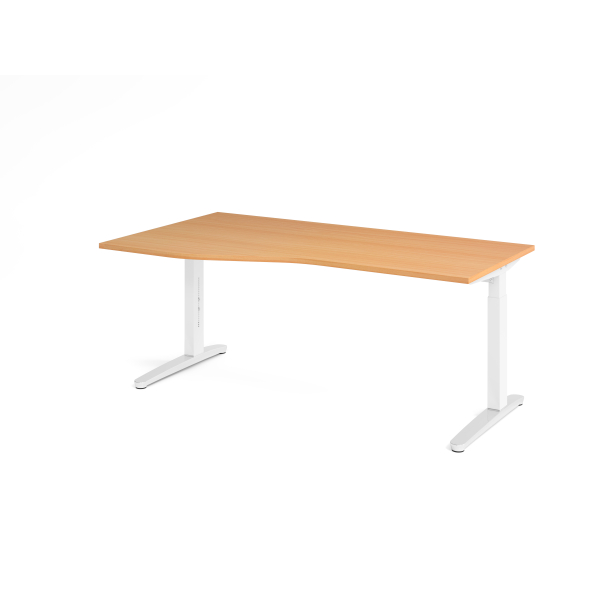 4032062326022 - Schreibtisch VXB manuell höhenverstellbar 85cm (H) buche   weiß 4032062326022 Hammerbacher