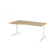Schreibtisch VXB, manuell h&ouml;henverstellbar, 85cm (H), 180x100cm (BxT), eiche / wei&szlig;
