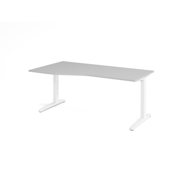 4032062326084 - Schreibtisch VXB manuell höhenverstellbar 85cm (H) 180x100cm (BxT) Grau   weiß 4032062326084 Hammerbacher