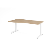Schreibtisch VXB, manuell h&ouml;henverstellbar, 85cm (H), 180x100cm (BxT), eiche / wei&szlig;