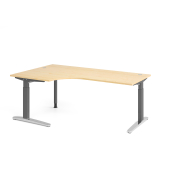 Schreibtisch VXB, manuell h&ouml;henverstellbar, 85cm (H), 200x120cm (BxT), ahorn / graphit