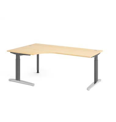 Schreibtisch VXB, manuell h&ouml;henverstellbar, 85cm (H), 200x120cm (BxT), ahorn / graphit