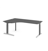 Schreibtisch VXB, manuell h&ouml;henverstellbar, 85cm (H), 200x120cm (BxT), graphit / graphit