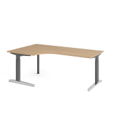 Schreibtisch VXB, manuell h&ouml;henverstellbar, 85cm (H), 200x120cm (BxT), eiche / graphit