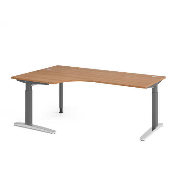 4032062326206 - Schreibtisch VXB manuell höhenverstellbar 85cm (H) 200x120cm (BxT) Nussbaum   graphit 4032062326206 Hammerbacher