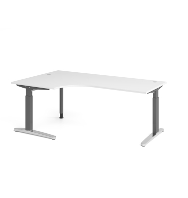 Schreibtisch VXB, manuell h&ouml;henverstellbar, 85cm (H), 200x120cm (BxT), wei&szlig; / graphit