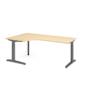 Schreibtisch VXB, manuell h&ouml;henverstellbar, 85cm (H), 200x120cm (BxT), ahorn / graphit