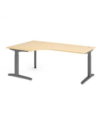 Schreibtisch VXB, manuell h&ouml;henverstellbar, 85cm (H), 200x120cm (BxT), ahorn / graphit