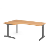 Schreibtisch VXB, manuell h&ouml;henverstellbar, 85cm (H), 200x120cm (BxT), buche / graphit