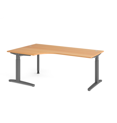 Schreibtisch VXB, manuell h&ouml;henverstellbar, 85cm (H), 200x120cm (BxT), buche / graphit