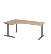 Schreibtisch VXB, manuell h&ouml;henverstellbar, 85cm (H), 200x120cm (BxT), eiche / graphit