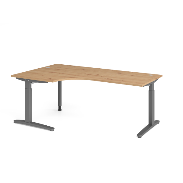 4032062326299 - Schreibtisch VXB manuell höhenverstellbar 85cm (H) 200x120cm (BxT) Asteiche   graphit 4032062326299 Hammerbacher